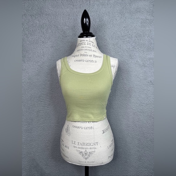 Billabong Rerun Tank Cropped Tank Top Avocado  Green Women’s Small NWOT - Picture 2 of 14